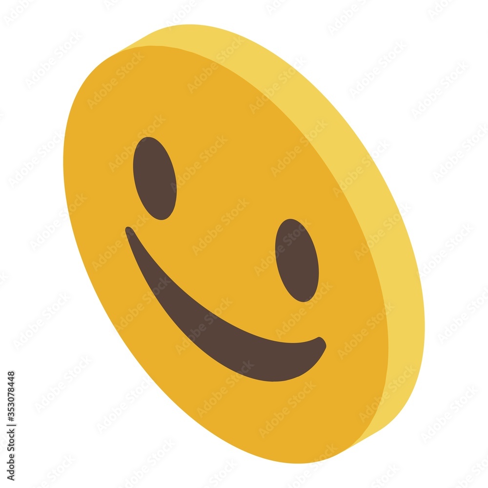 Poster office party smiling icon. isometric of office party smiling vector icon for web design isolated on 