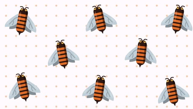 cute bee animation background seamless looping 