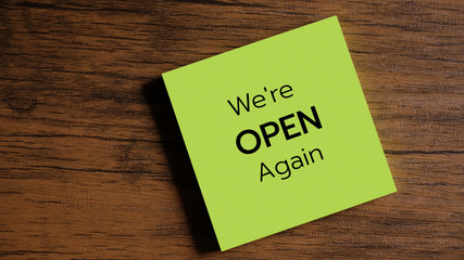 We're open again after quarantine.