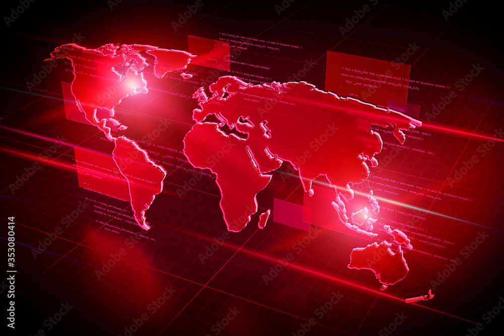 Aufkleber world map abstract background illustration - 3d rendering