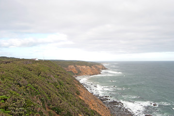 View on the coastline at the Great Ocean Road, Victoria, Australia