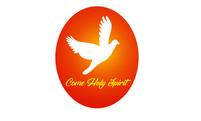 Pentecost Sunday, Come Holy Spirit, Typography for print or use as poster, card, flyer or T Shirt 