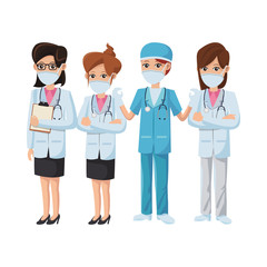 Fototapeta premium female doctors using medical masks