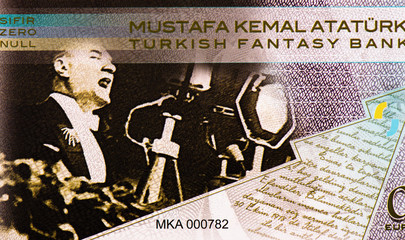 Mustafa Kemal Ataturk - first president of Turkey. Portrait photography made with turkish...