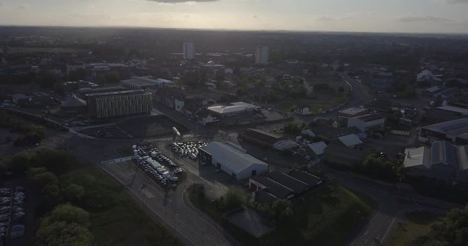 The Stockton on Tees skyline showing the town at dusk