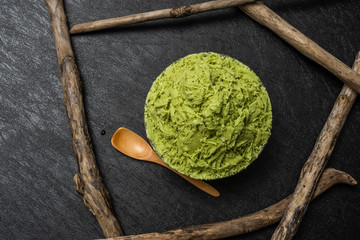アジア風　抹茶かき氷　Green tea shaved ice