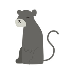 cute black panther animal vector