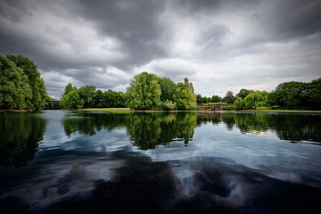 Reinaue Park, Bonn, Germany. Warm evening.