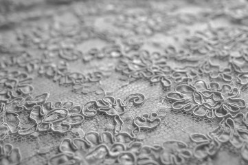 Black and white seamless lace background with floral pattern	