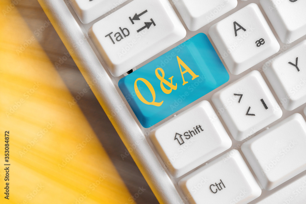 Aufkleber handwriting text q and a. conceptual photo a period of time or an occasion when someone answers ques