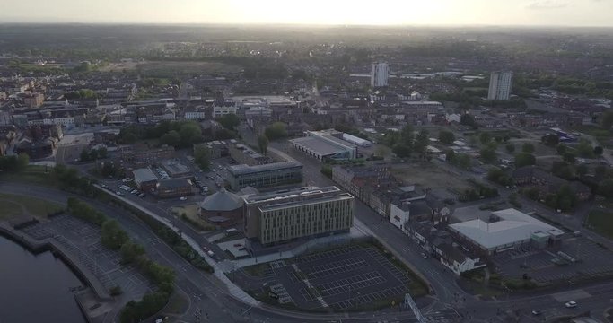 The Stockton on Tees skyline showing the town at dusk