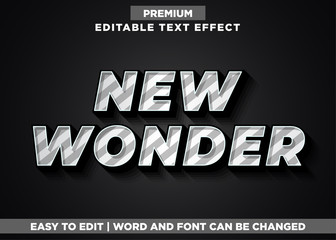 New Wonder White Lined Bold Text Effect