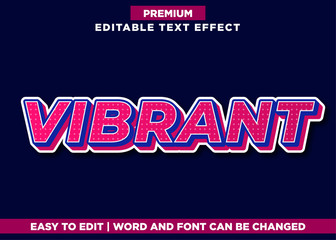 Vibrant Pink Bold text effect. editable font style