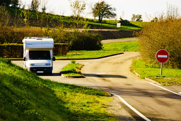 Camper car on roadside