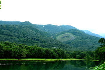 Fototapeta na wymiar River and mountains in Kerala tourism