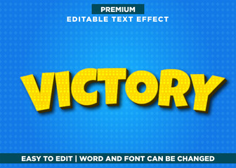 Editable Text Effect - Yellow Victory Text Style