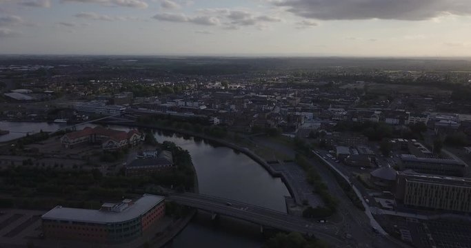 Night time view at dusk of Stockton on Tees