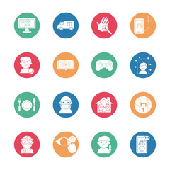 bundle of quarantine set icons