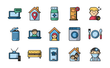 bundle of quarantine set icons