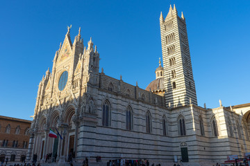 View of the Duomo of Siena , Tuscany, Italy