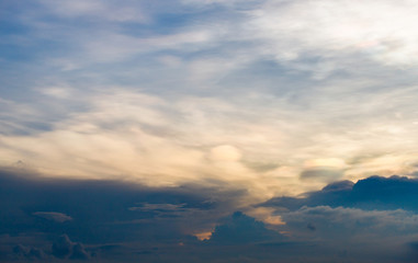 .colorful dramatic sky with cloud at sunset