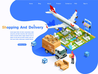 Web page design templates for business,Ecommerce market  isometric and online shopping. Modern vector illustration concepts for website and mobile website development, vector isometric concept.