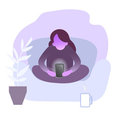 Monochrome picture of people with smartphones. Isolated vector illustration of characters with smartphones. Collection of people holding gadgets and send mail. Human with devices send message.