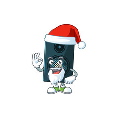 Sound system Santa cartoon design concept with ok finger