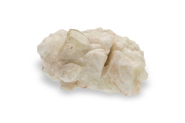 .Apophyllite mineral isolated on white background