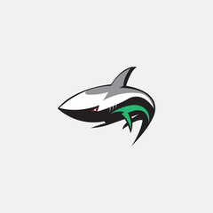 shark illustration of mascot logo color design vector