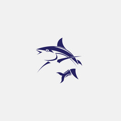 tuna fish vector logo design illustration