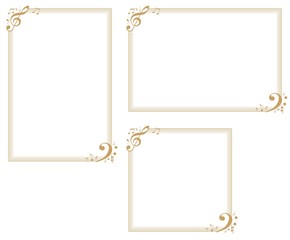 Music-themed decorative frame.Decorative frame.A frame that gave a change in size to the same design.Good frame for a4 size paper.Background for certificate.