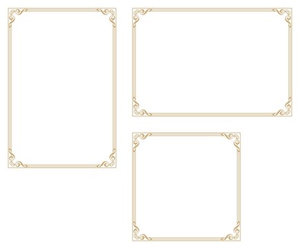 Music-themed decorative frame.Decorative frame.A frame that gave a change in size to the same design.Good frame for a4 size paper.Background for certificate.