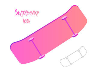 Wheel skateboard icon. Outline wheel skateboard icon for web design isolated on white background. Gradient modern trendy design. Skateboarding symbol