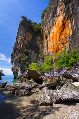 Amazing scenery of limestone hill on the island of Phang Nga Bay, Thailand