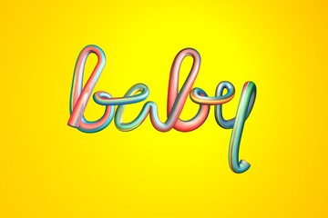 Colorful 3d lettering word baby