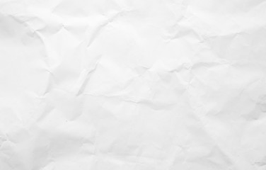 White crumpled paper background