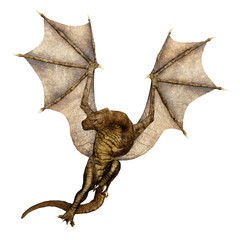 Fototapeta premium 3D Rendering Fairy Tale Dragon on White