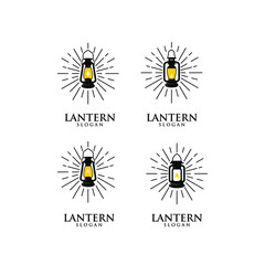 set collection lantern lamp old black logo icon design illustration © Alpha Factory Std