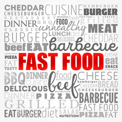Fototapeta premium FAST FOOD word cloud collage, concept background