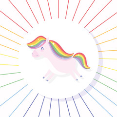 lgtbi unicorn with lines vector design