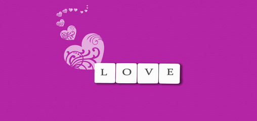 love design text with heart style background for any design.
