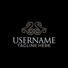 Horse illustration logo design with decorative style.