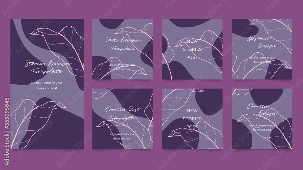 Poster social media stories and post creative vector set. background template with copy space for text and 