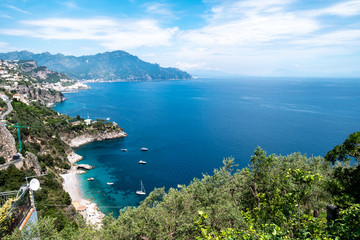 Naklejka na ściany i meble suggestive view of the Amalfi coast, Salerno, Campania, Italy
