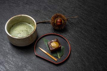 栗ようかん youkan is sweet jelly from japanese beans