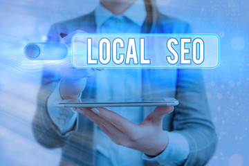 Handwriting text writing Local Seo. Conceptual photo helps businesses promote products and services...