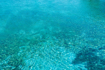 clear blue water with highlights