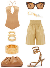A clothing collage. The collage consists of fashionable clothes in prepared look and was made...