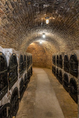 Fototapeta na wymiar wine cellar with wooden barrels, Szekszard, Southern Transdanubia, Hungary